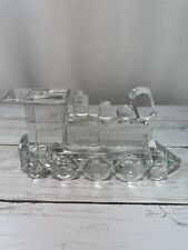 Crystal Locomotive, Cut Glass Figurine, 6.5