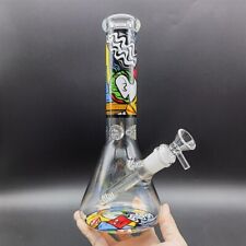 10inch Abstract Oil Painting Shisha Bubbler Glass Bong Water Pipe Hookah W/ Bowl picture