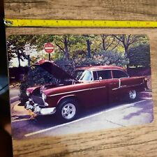 55 Chevy Maroon Color 8x12 Metal Wall Sign picture