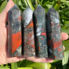 3 ~ 4 inch African Bloodstone Point Obelisk Crystal Tower Decoration Home Decora picture