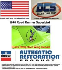 1970 Plymouth Superbird Correct Rear Wing Black Reflective Decals MoPar New USA picture