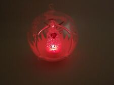Glass Open Front Angel Gabriel Bauble With Heart LIGHTS UP picture
