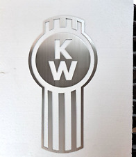 Kenworth Garage Sign Brushed Aluminum Logo 2 Feet Tall picture
