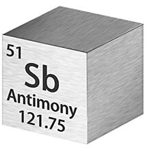 Antimony cube for element collections lab experiments hobbies. Pure metal picture