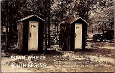 c1930 OUTHOUSES DOWN SOUTH VINTAGE FORD AUTOMOBILE COMEDIC RPPC POSTCARD 29-201 picture