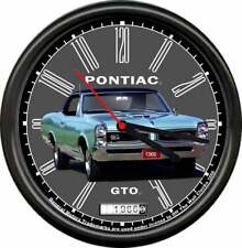 Licensed 1966 Pontiac GTO 2 Door Sedan General Motors Retro Sign Wall Clock picture