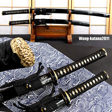 2PCS Katana+Wakizashi Damascus Folded T10Steel Japanese Samurai Sharp Swords Set picture