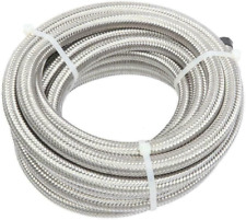 6AN 20Feet Stainless Steel Nylon Braided Fuel Line Hose Oil Gas Hose Oil Line Ho picture