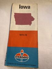 Vintage 1973-1974 Standard Iowa State Highway Gas Station Travel Road Map picture