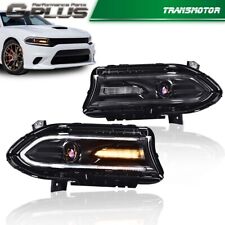 Fit For 2015-2022 Dodge Charger Halogen LED DRL Projector Headlights Lamp Assy picture