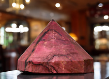 Large 100MM 8 Faceted Pink Rhodonite Stone Healing Power Pyramid David Antenna picture