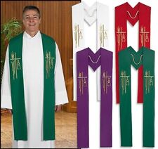 Alpha Omega Overlay Stoles Polyester Vestment Church Dress Attire Set of 4 picture
