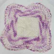 Vintage Hand Crochet Purple Lavender Dresser Doily 11x11 Inch picture
