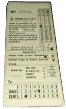 1963 CNJ CENTRAL RAILROAD OF NEW JERSEY DUPLEX CASH FARE TRAIN TICKET picture