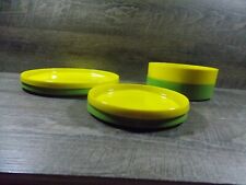 Yellow and Green Oblique by PMC 6-Piece Set Stackable Melamine Dishes H3, H2, H7 picture