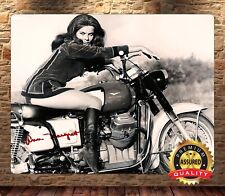 Vintage - Ann-Margaret - Motorcycle - Moto Guzzi - Signed Metal Sign 11 x 14 picture