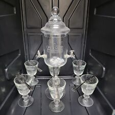 PERNOD ABSINTHE FOUNTAIN SET 2 SPOUT 6 PONTARLIER GLASSES 5 SPOONS 4 SUGAR CUBES picture