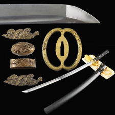 Matt Black Scabbard Japanese Samurai Katana 1060 Carbon Steel Sharp Blade Sword  picture
