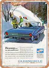 METAL SIGN - 1961 Oldsmobile Ninety Eight Holiday Coupe Roomy. As All Outdoors picture