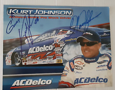 Kurt & Warren Johnson Double Autographed Hero Card AC Delco NHRA Pro Stock RARE picture