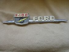 1959 Ford F-100 Truck Hood Side Badge Emblem Part #1006865 LH Drivers Side  picture