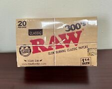 RAW 300s 1 1/4 Classic Rolling Papers 20 Pack Full Sealed Box picture