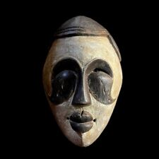 African African Mask Tribal Face Lega Mask White With Face Lines Congo-G1219 picture