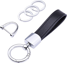 Genuine Leather Car Keychain, Key Fob Key Chain for Men and Women picture