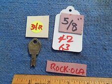1946-1948 Rock-ola Key for 5/8 inch lock - Bell Lock 63 RO 140 picture