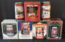 Budweiser Holiday Christmas Steins 7 Total 1991,1992,1993,1995,1996,1997,2005 picture