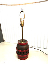 Antique WAGON WHEEL HUB Table Lamp 13 Spoked Hub Western Cabin Lighting picture