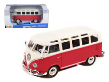 Volkswagen Van Samba Bus Red and White 1/25 Diecast Model picture