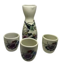 Vintage Porcelain Sake Set, 4 pcs 5-3/4