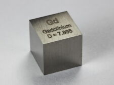 Gadolinium density cube ultra precision 10.0x10.0x10.0mm - 99.95% purity picture