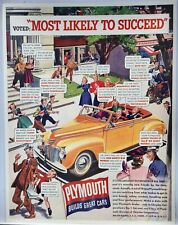 1941 Plymouth Chrylser College Campus WWII Era Print Ad Man Cave Poster Art 40's picture