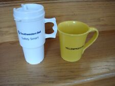 Vintage Yellow Pages Telephone Advertising Yellow Coffee Mug Cup & SBC White cup picture