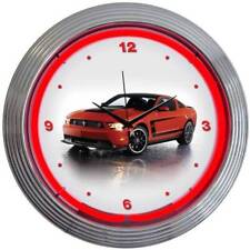 FORD MUSTANG BOSS 302 NEON CLOCK Sign Lamp Light picture