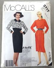 McCalls  2717 10-12-14 Cut to Fit Vintage 1986 Woman's Dress Pattern  Complete picture