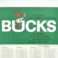 1971 1972 Milwaukee Bucks NBA Basketball Schedule Miller Beer Life Wisconsin picture