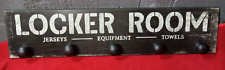 Open Road Brands Wood  Wall Decor Locker Room Sign With Hooks picture