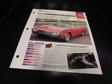 1961-1963 Ford Thunderbird Spec Sheet Brochure Photo Poster 1962 picture