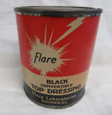 Flare Black Convertible Top Dressing Vintage 1 Pint Tin By Flare Laboratories picture