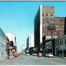 c1950s Davenport, IA Third Street Downtown Vtg Chrome Photo Postcard Main St A89 picture