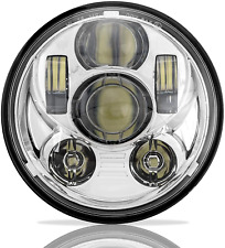 Bright 5-3/4 5.75 Inch Silver LED Headlight Compatible with H_Arley Motorcycles  picture