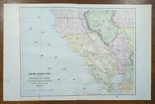 Antique 1893 SONOMA MARIN NAPA COUNTIES CALIFORNIA Map 22