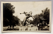 RPPC Texas Cowboy Monument, Austin, Texas TX Real Photo Postcard picture