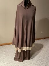 Stretchy lace 2 pc women prayer outfit brown gray   picture