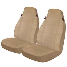 2 Piece Prestige Front Car Seat Covers Vegan Leather Beige, 806514 picture