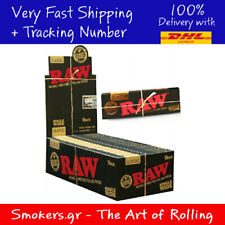 50x RAW Black Single Wide Natural Hemp Unrefined Rolling Papers - FULL BOX picture