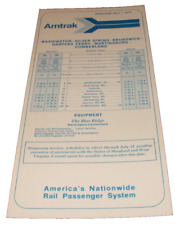 JULY 1973 AMTRAK BLUE RIDGE PUBLIC TIMETABLE WASHINGTON TO CUMBERLAND  picture